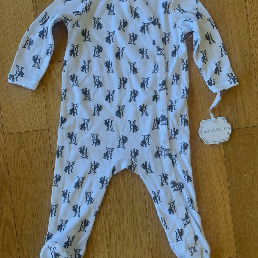 Bulldog print onesie from Nordstrom - size 6 months never worn